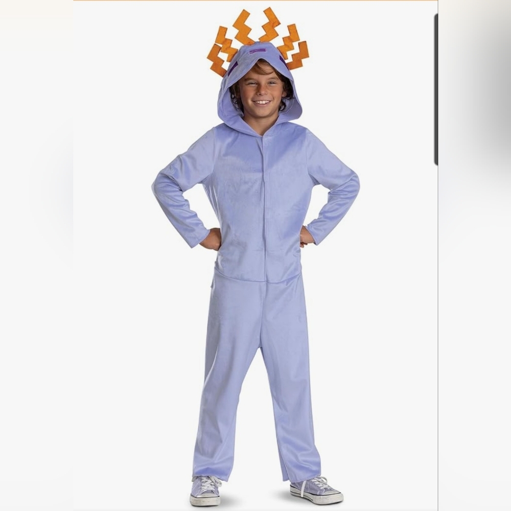 Disguise Minecraft Axolotl Light Purple Kids Costume with Hood 7-8 Year Olds